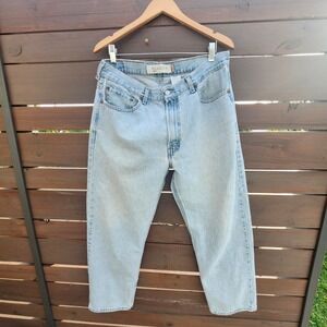 Vintage Levi's 550 Relaxed Fit Jeans Distressed Denim W36 L30 Light Wash